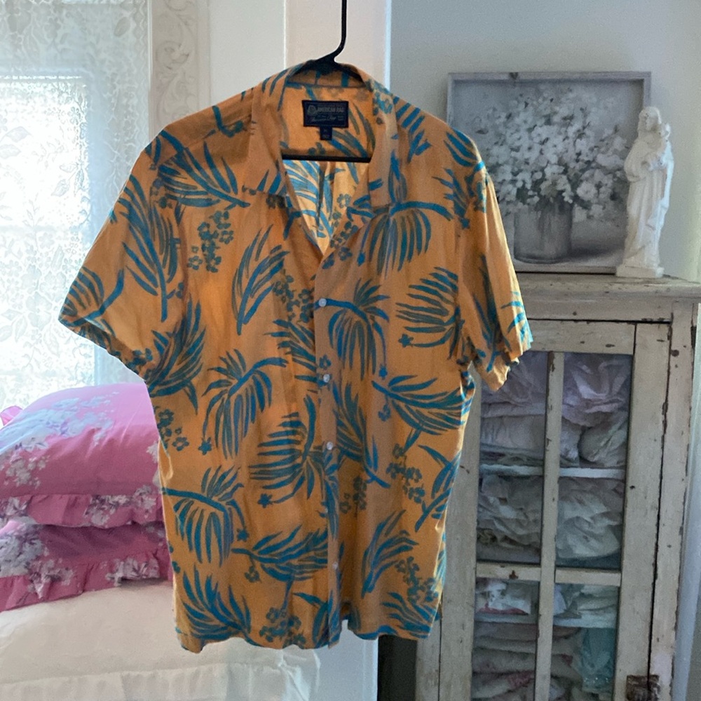 America Rag Mens XL Palm Tree short sleeve shirt